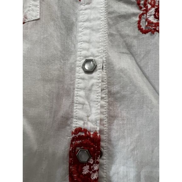 Ariat Western Rodeo Indie Long Sleeve White Embroidered Pearl Snap Shirt ,Small - Picture 8 of 8